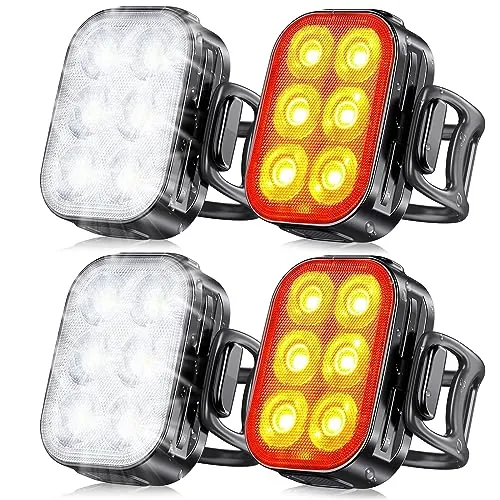 Glangeh Luz Bicicleta Ultrafina y Ligera, 4+6 Modos y Resistente IP65