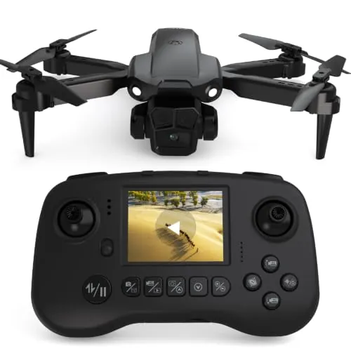 Dron con cámara 1080P para adultos, Dron con mando a distancia con pantalla