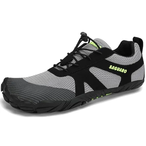 SAGUARO Hombre Mujer Zapatillas Barefoot Minimalistas Calzado de Training Ligeras Cmodas para Caminar Senderismo Ciclismo Trail Running Trekking Playa Agua, Gris Nube, 42 EU