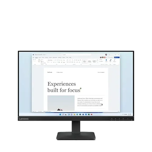 Lenovo L24-4e, Monitor IPS Full HD de 23,8", 100 Hz, HDMI, VGA, Negro | 23,8", 1920 × 1080 (Full HD), 16:9, IPS, 4 ms GtG, 178°/178°, antirreflejos, 100 Hz, 99 % sRGB, 16.7 millones de colores