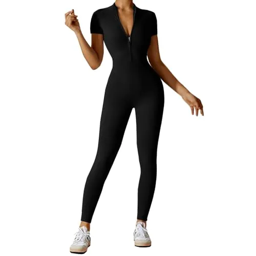 Litthing Mono de Yoga Mujer Ropa Deportiva con Cremallera Manga Larga Sexy