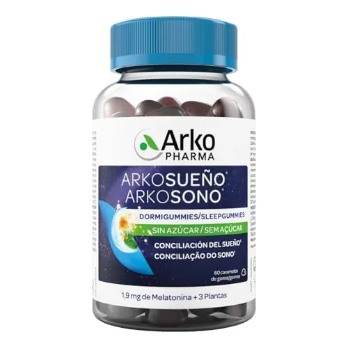 Arkopharma Arkosueño Dormigummies 60 Gummies Sin Azúcar, Conciliar Sueño Fácilmente, 1,9mg Melatonina, Melisa, Tila y Amapola de California Para Dormir, Vegano