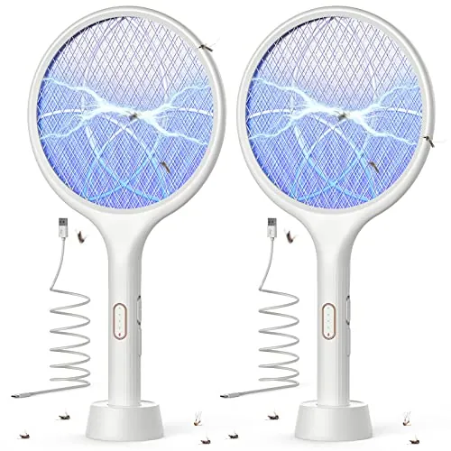 YISSVIC Raqueta Mosquitos Electrica 2PCS Mata Mosquitos Electrico 2 en 1