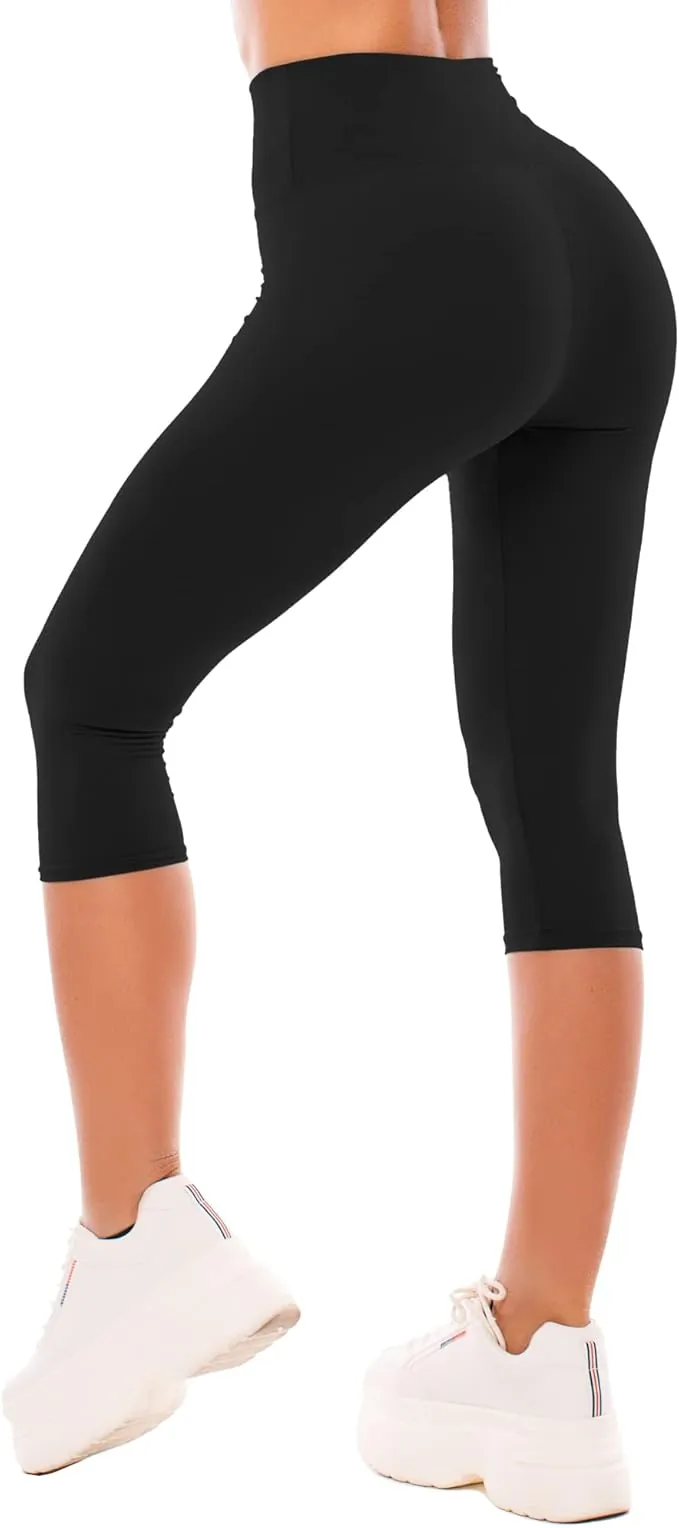 SINOPHANT Leggins Cortos Mujer Cintura Alta 3/4 Pantalones Deportivos Capri Mallas Deporte