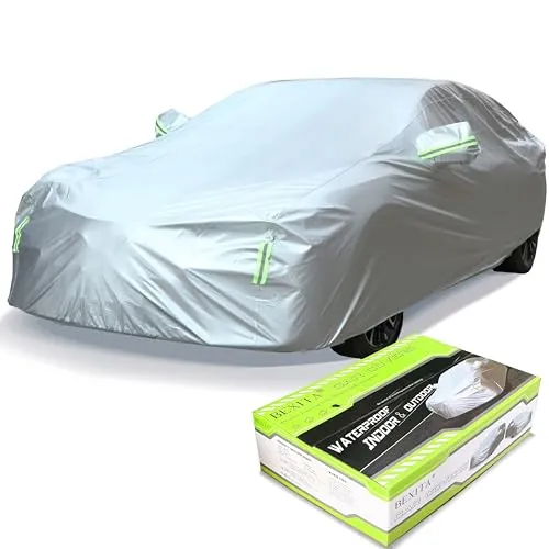 Funda Coche BEXITA Funda para Coche de Impermeable Fundas Coche Exterior A Prueba de Polvo A Prueba de Nieve Protección UV para sedán Longitud (hasta 510cm)