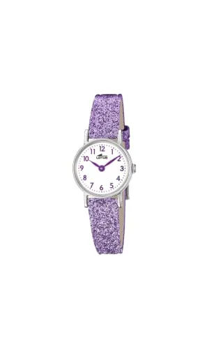 LOTUS Reloj Niña Analógico de Cuero Morado - Movimiento de Cuarzo - Reloj Infantil - Cristal de Alta Resistencia - Clásico - Special Prices 18409/C