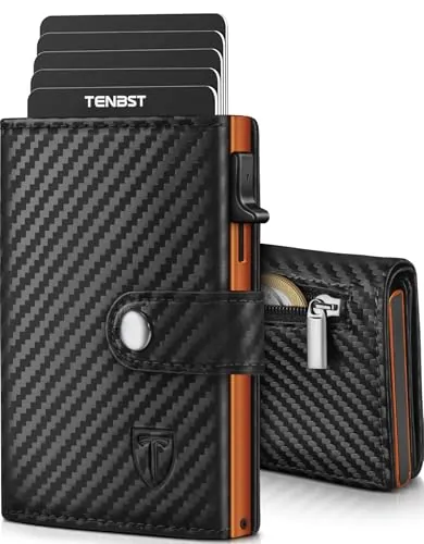 TENBST Carteras para Hombre - Tarjetero Hombre con Monedero & Bloqueo RFID