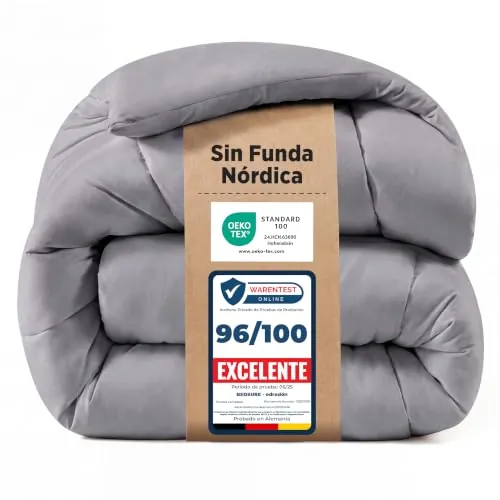 Bedsure Edredón Relleno Nórdico 220x240 - Cama 105, Doble Invierno, Gris