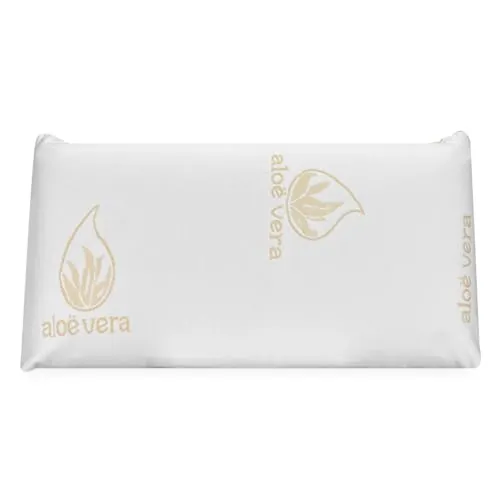 DUÉRMETE ONLINE - Almohada Viscoelástica Aloe Vera Visco | Máximo Confort y Excelente Adaptabilidad con Propiedades Antiestrés | 70 x 40 cm