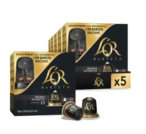 L'OR Barista Cápsulas Dobles de Café Ristretto | Intensidad 11 | 50 Cápsulas Compatibles con Cafeteras L'OR Barista