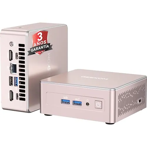 GEEKOM A5 Mini PC (2026) con AMD Ryzen 5 7430U, 16GB RAM (DDR Ampliable, No LPDDR Bloqueada) y 512GB SSD, Windows 11 Pro, Mini Ordenador Silencioso y Compacto, 2×HDMI, Lector SD, para Oficina y Hogar