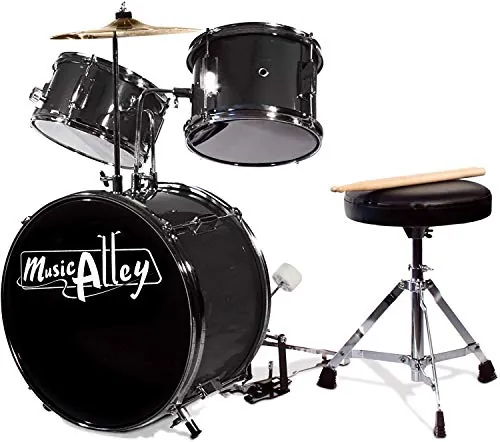 Music Alley DBJK02-BK - Juego de batería para principiantes