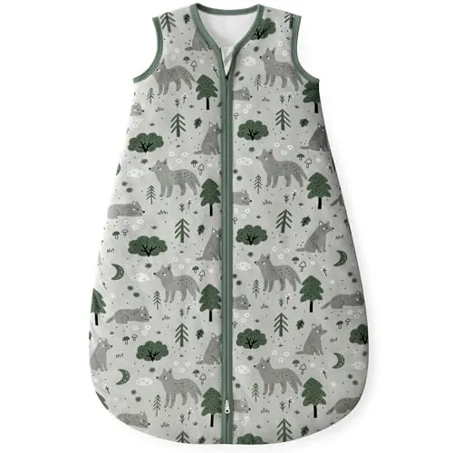 Yoofoss Saco de Dormir para Bébé 1.5 TOG Algodón Todo el año Primavera Otoño Dormir para Unisex Niñas Niños 12-18 Meses Saco de Dormir 84 cm
