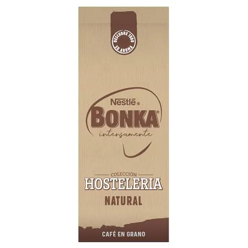 Bonka cafe en grano tostado natural para hostelería, 1 paquete de 1 kg