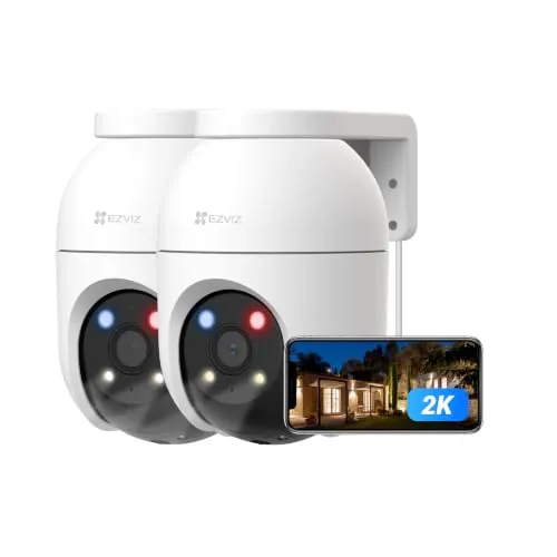 EZVIZ Cámara Vigilancia WiFi Exterior 2K 360° C8C 3MP 2 Unidades