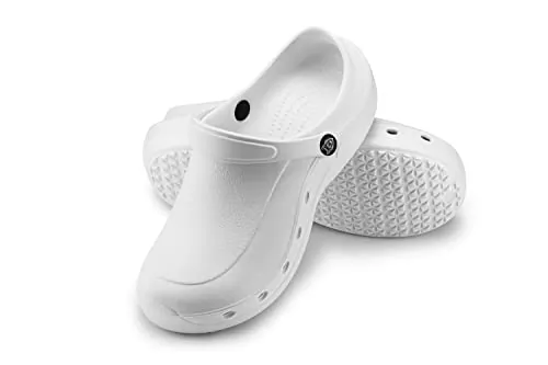 ESTRO Zuecos Sanitarios Mujer Goma - Unisexo Zapatillas Casa Verano Hombre Zuecos Mujer Goma Ligero F92 (38, Blanco)