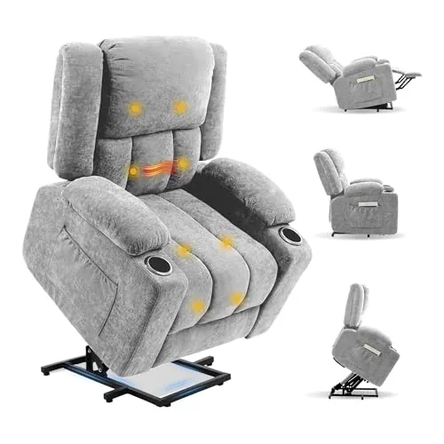 FLEXISPOT XL6 Sillón Elevador con Masaje Dual Motor Reclinable 180° y Calor