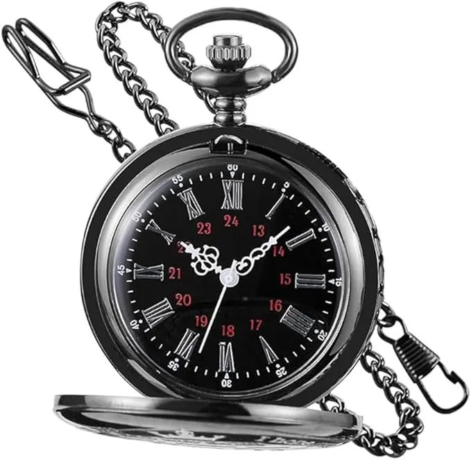 POFET Reloj de Bolsillo Moderno, Reloj de Bolsillo de Cuarzo con Cadena, Reloj de Bolsillo de Cuarzo Vintage con números Romanos Reloj de Bolsillo Elegante para cumpleaños, Aniversario, Navidad