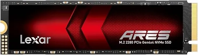 Lexar Ares 1TB SSD, M.2 2280 PCIe Gen4x4 1.4 SSD Interno NVMe, hasta 7.400MB/S Lectura Y 6.500MB/S Escritura, Unidad de Estado Sólido Interna para PS5, PC, Portátil, Gamers, Creadores y Profesionales