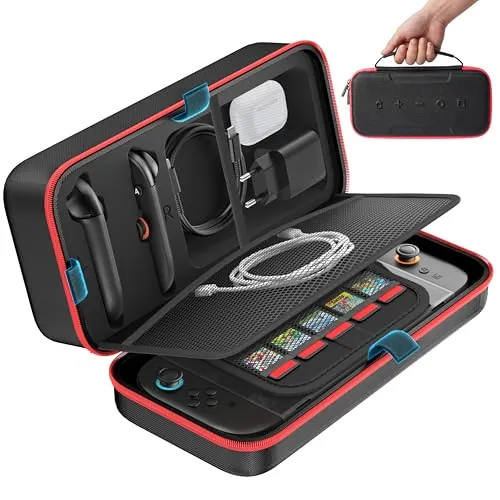 OIVO Funda Switch 2 para Nintendo Switch OLED/Original, Bolsa Switch para Joy-con 2 y Consola, Estuche Protectora de Transporte para Switch 2 para 26 Ranuras de Juego y Accesorios - Violeta