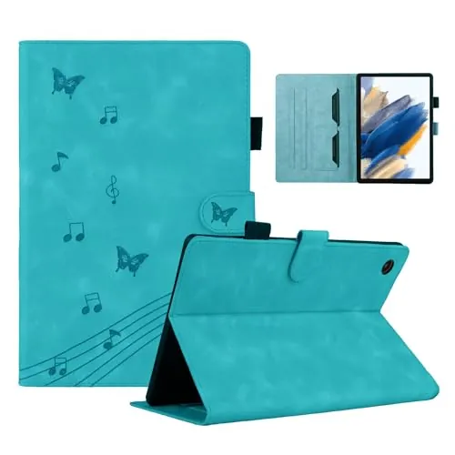 LSPCASA Funda Tablet Samsung Tab A8 Patrón De Mariposa Funda Galaxy Tab A8 para Samsung Galaxy Tab A8 2022/2021 SM-X200/X205/X207 Activación/Suspensión Automática Azul