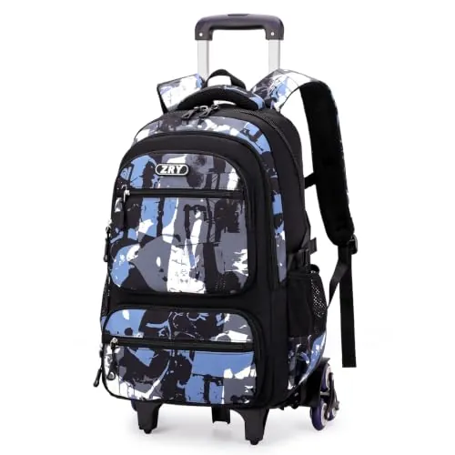 Amythe Mochila Escolar con Ruedas para Adolescentes Chicos 40L Negro