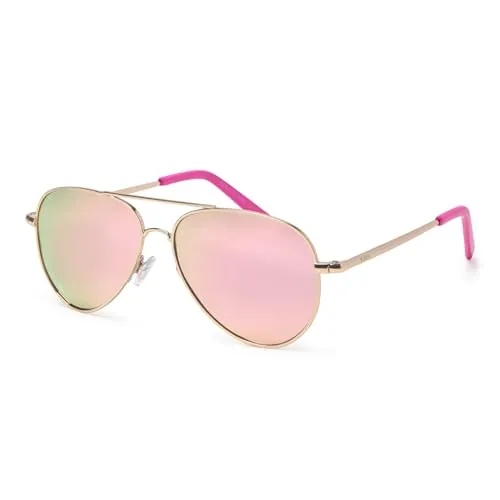 Kiddus Gafas de Sol Polarizadas Niño Niña 9 10 11 12 Años, UV400 CAT3, Protección Solar Infantil, Montura Metálica Resistente, CE ISO REACH