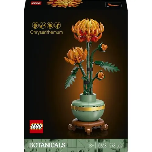 LEGO Botanicals Crisantemo 10368 | Set para adultos, adorno de flores artificiales, decoración floral para el hogar y oficina, regalo de cumpleaños, 278 piezas