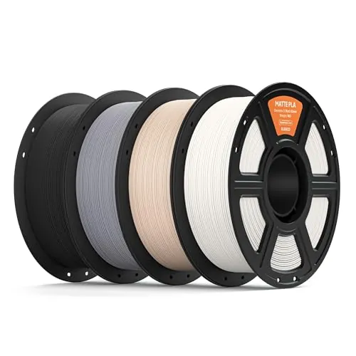 ELEGOO Filamento PLA MATE 1.75 4KG Negro, Blanco, Gris, Beige