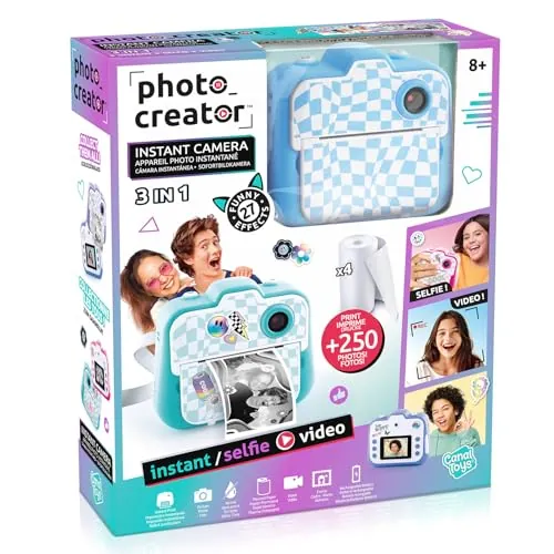 Canl Toys - Photo Creator - Cámara de impresión instantánea - Foto, Selfie y Video - CLK 001