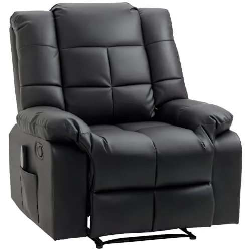 HOMCOM Sillón de Masaje, Sillón Relax Reclinable, 8 Puntos de Masaje, Negro