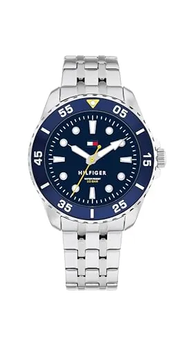 Tommy Hilfiger Reloj con Movimiento de Cuarzo de Tres Manecillas para Jóvenes con Correa de Acero Inoxidable Plateada - 1720049