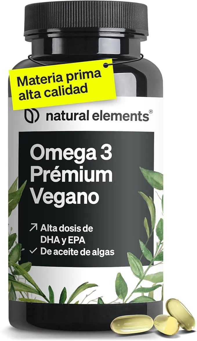 Omega 3 2000mg (Omegavie®) - 800mg DHA + 400mg EPA por dosis diaria - Aceite de algas en alta dosificación - 60 cápsulas veganas - Sin aditivos innecesarios