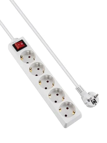 GRIFEMA Regleta enchufes 5 Tomas con Interruptor, 1,5 m