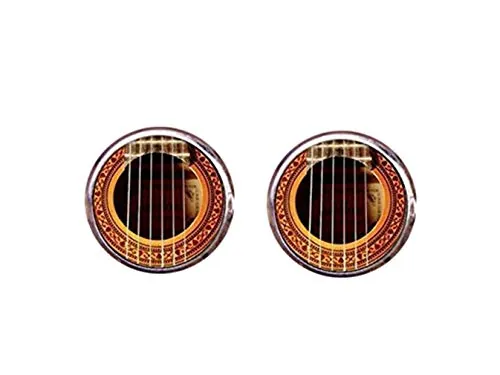 Death Devil Gemelos con imagen artística, gemelos de guitarra acústica, gemelos de guitarra, gemelos de instrumento musical personalizados, gemelos personalizados, gemelos de boda personalizados