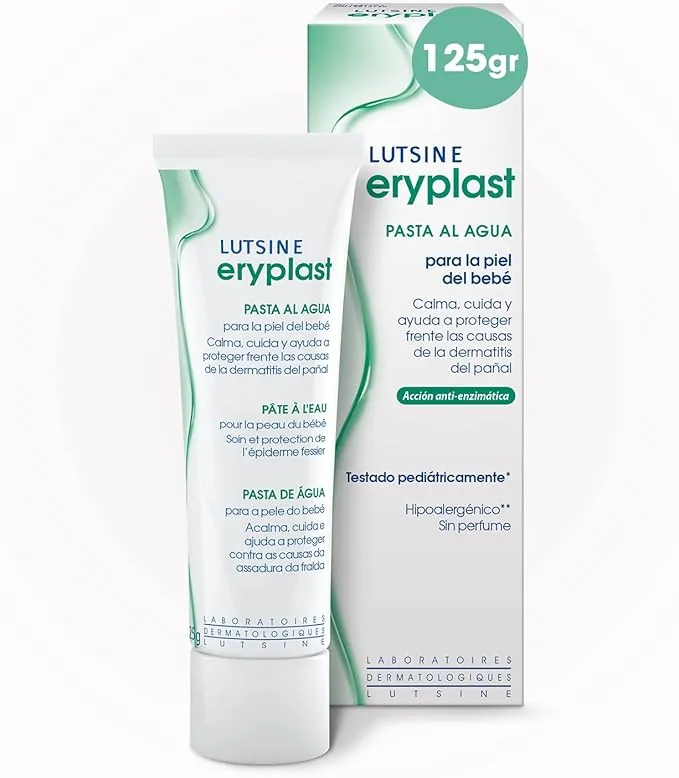 Eryplast Pasta al Agua 200 gr - Pomada Protectora, Crema de Pañal para Bebé – Calma, Cuida y Protege la Piel de tu Bebé de Dermatitis de Pañal – Hipoalergénico, Sin Perfume y Testado Pediátricamente