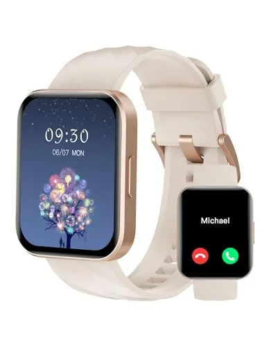 RUIMEN Reloj Inteligente Mujer Hombre con Llamada,1,85" Smartwatch con Pulsómetro,Podómetro,Oxímetro,Monitor Sueño,Esfera de Reloj Personalizada,Impermeable IP68 Pulsera de Actividad