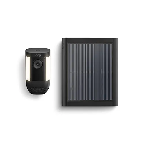 Ring C ámara Pro con luces solar (Spotlight Cam Pro Solar)|Vídeo 2K con Ring Vision, detección de movimiento 3D, luces LED, instalación por cuenta propia|Con 30 días de prueba gratuita de Ring Home