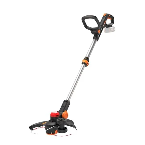 WORX Nitro WG173E.9 - Cortabordes con batería (20 V, Potente Motor sin escobillas, círculo de Corte de 33 cm, Comodidad de Uso Gracias al Mango de Goma, Compatible con PowerShare, sin batería ni