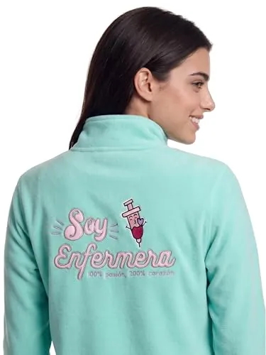 Nurse is Love Forro Polar Mujer para Enfermera con Cremallera Completa