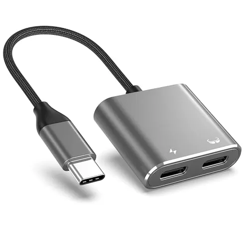 KIHENG Adaptador de Gafas USB C a AR, Carga y Juegos, Compatible con Carga rápida PD de 100 W para iPhone 17-15, Switch OLED, Steam Deck & Viture/Rokid/Xreal/RayNeo AR Gafas 1080P 120Hz/4K 60Hz