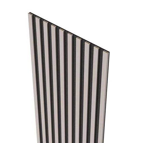 MEBANO. Paneles Acústicos De Madera 240x53 cm Panel Decorativo De Pared Listones Modernos En Fieltro Revestimiento De Pared MDF Color Gris Arena