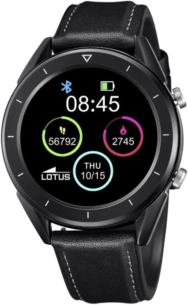 LOTUS Reloj Hombre 50009/1 Smartwatch Caja de Aleacion de Zinc Negro Correa de Piel Negro