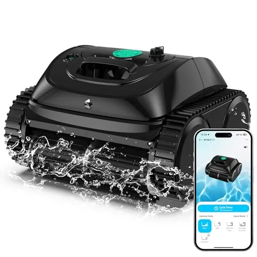 WYBOT C1 Robot Limpiafondos Piscina con Planificación Inteligente de Rutas, Limpieza Automática de Fondo, Paredes y Línea de Agua, Triple Motor Mejorado, 150 Min, hasta 150㎡(Negro)