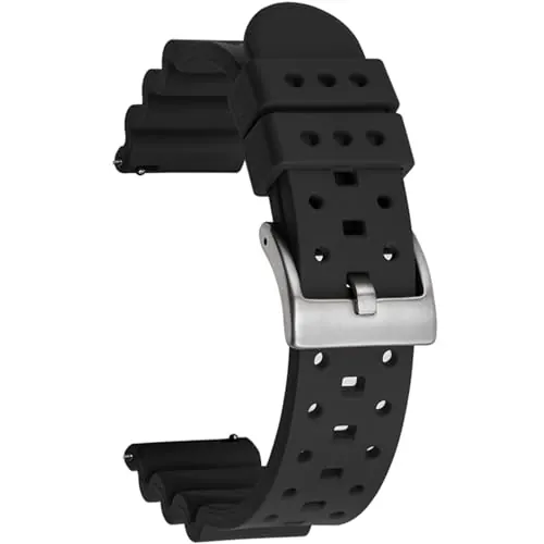 Niziruoup Correa Reloj Caucho Flúor Suave Duradera Caucho FKM Goma Fluorado 18mm 20mm 22mm 24mm Liberación Rápida Correa Reloj Diver Pulseras Deportiva Correa de Repuesto para Hombre Mujer