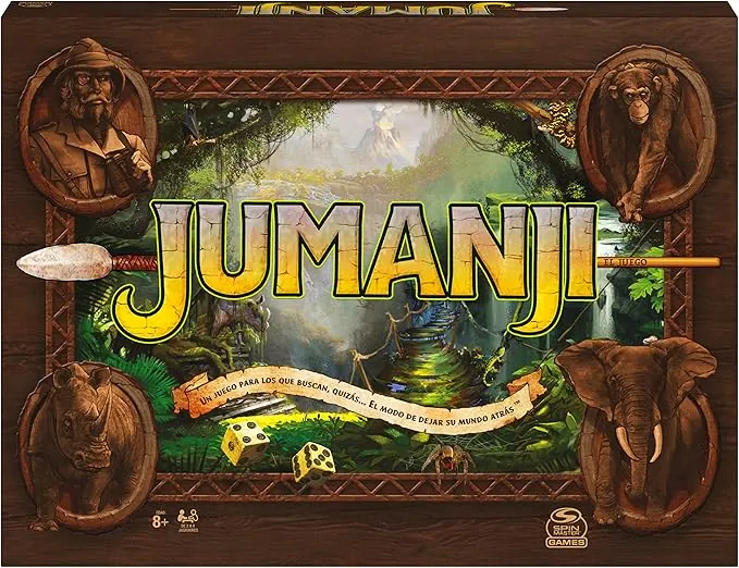Spin Master Games - Jumanji Juego de Mesa en Español para 2-4 Jugadores, Infantil y Adultos - Regalo Niños 8 años + - Juegos de Mesa Niños 8 Años +