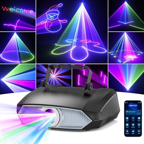 Luz de fiesta, luz de discoteca DIY de animación 3D con aplicación Bluetooth, luz de DJ y DMX512, adecuada para fiestas, clubes, bares, Halloween, Navidad
