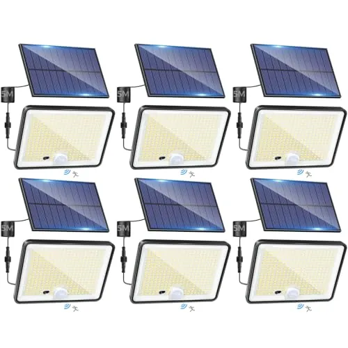 LOTMOS 6 Paquete 342LED Luz Solar Exterior Jardin Mando a Distancia