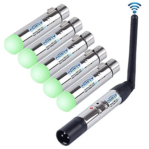CHINLY 6pcs DMX512 2,4G ISM Transmisor/Receptor XLR Inalámbrico Macho/Hembra Control De Luz LED Versión Corta para DJ LED Stage Bar Party Light