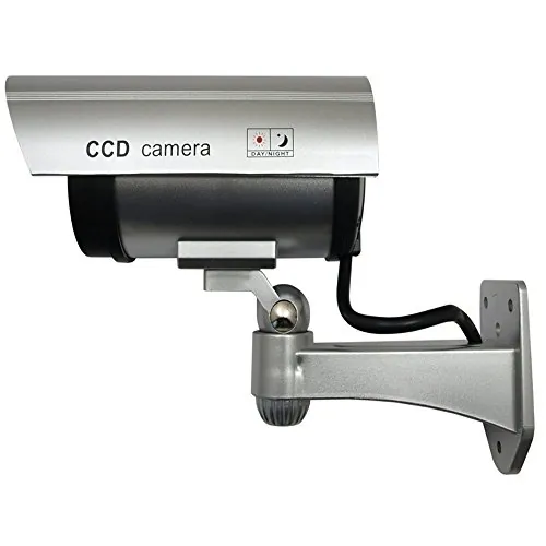 Maclean IR1100 - Cámara de vigilancia simulada Color Negro (Plateado)